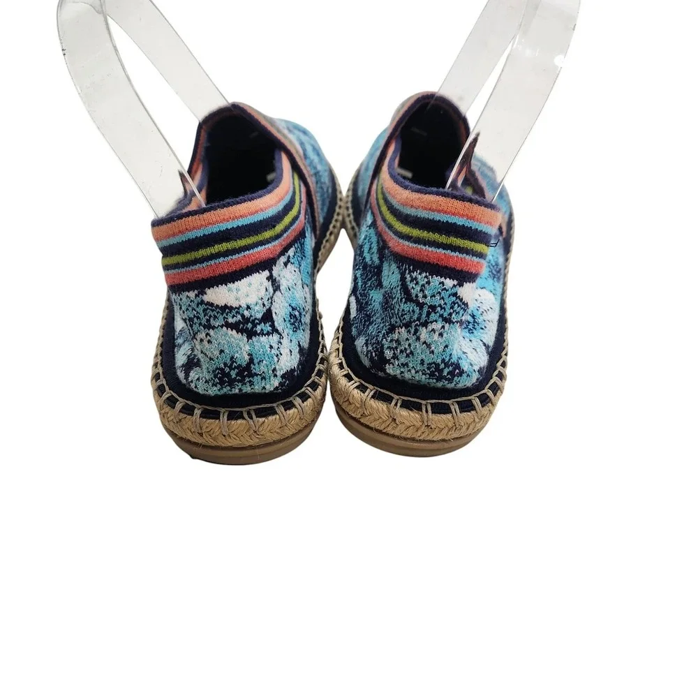 Sundance Ivko Woman Shoes Womens 9.5 40‎ Blue Floral Knit Espadrille Slip On